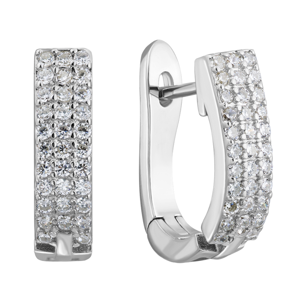 

Серебряные серьги с фианитами 000124486