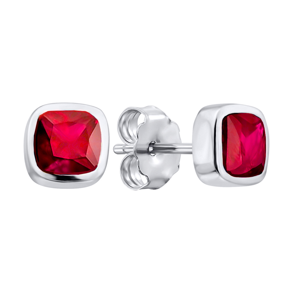 

Серебряные серьги-пуссеты с завальцованным цирконием Swarovski 000103076