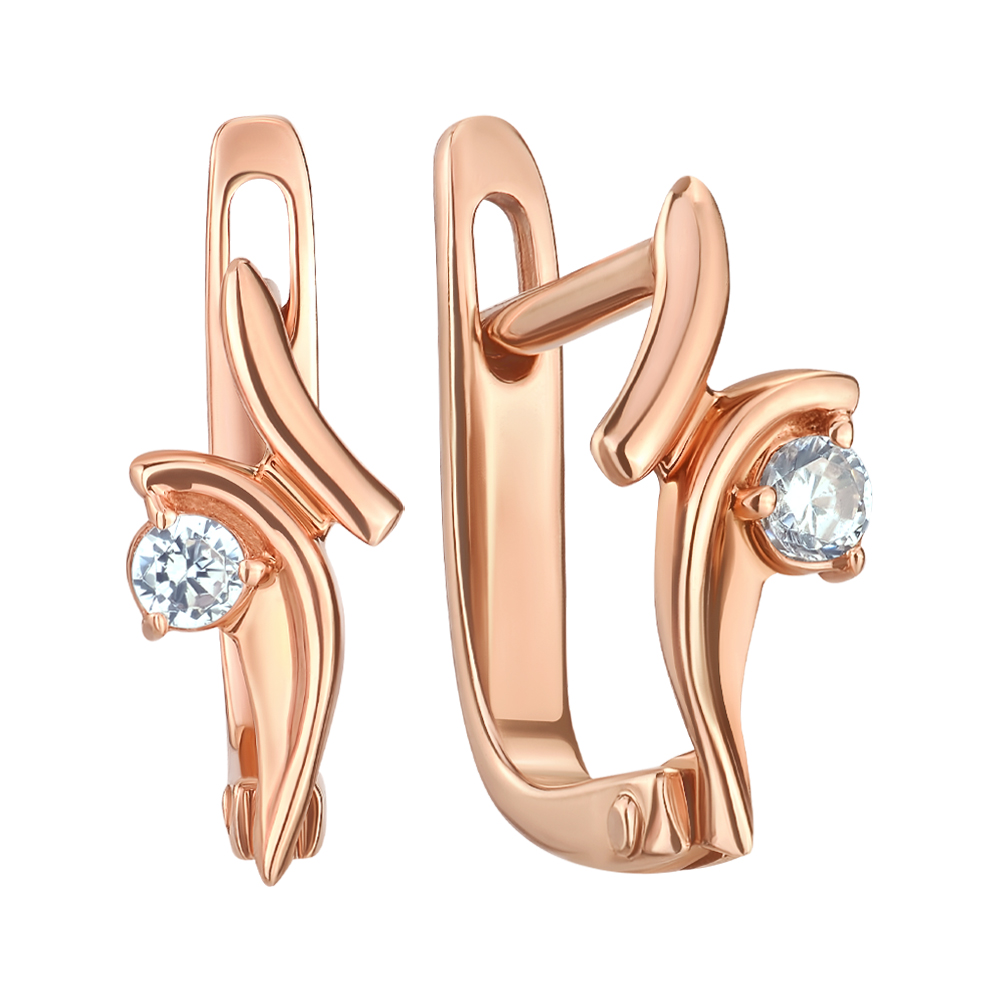 

Серьги из красного золота с фианитом 000143808