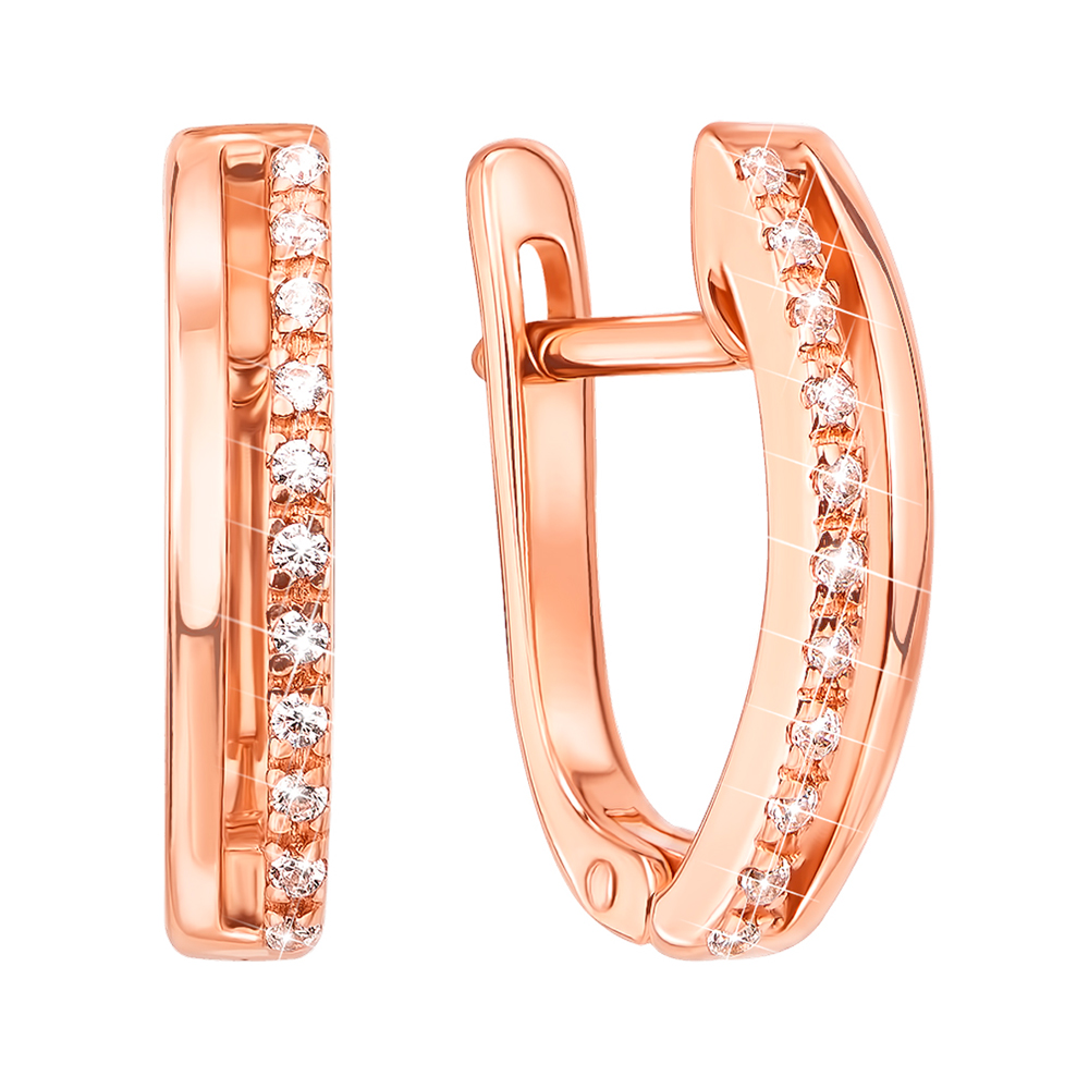 

Серьги из красного золота с фианитами 000129879