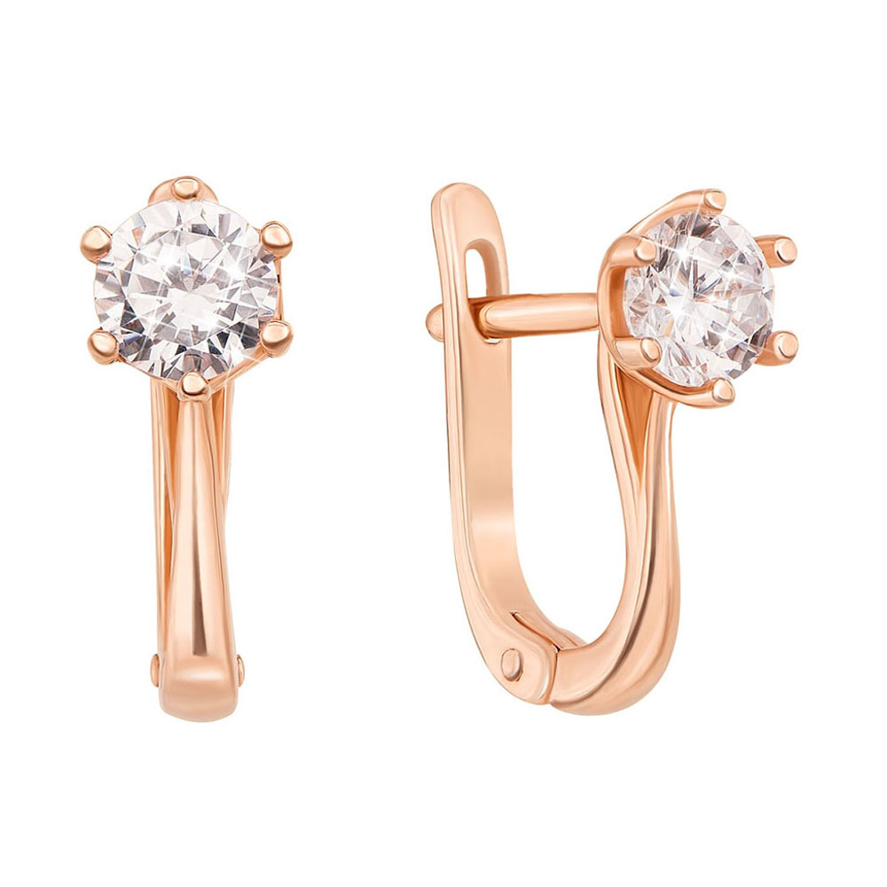 

Серьги из красного золота с фианитами 000129244
