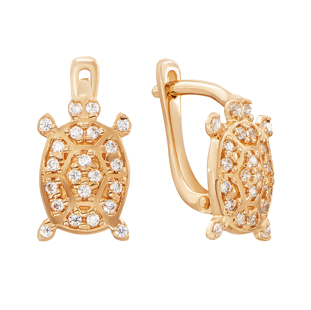 

Серьги из красного золота с фианитами 000132762