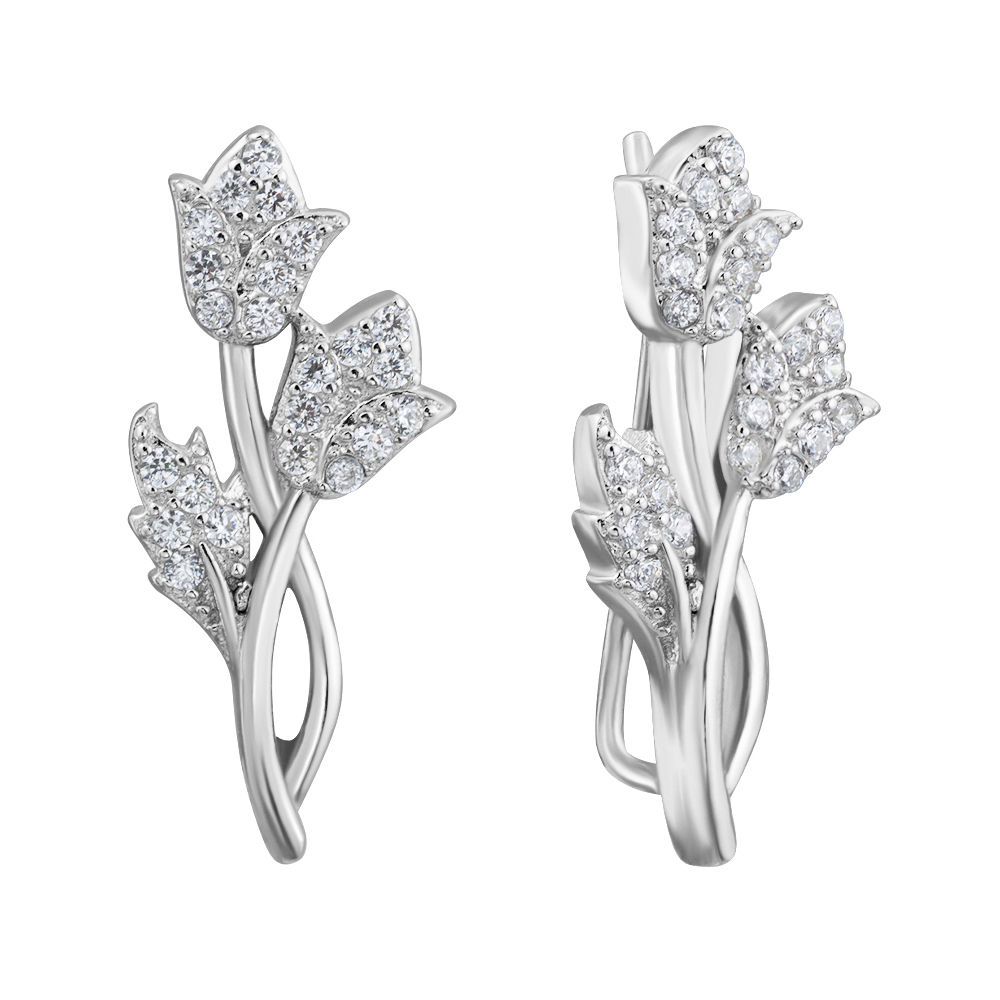 

Серебряные серьги с фианитами 000124489