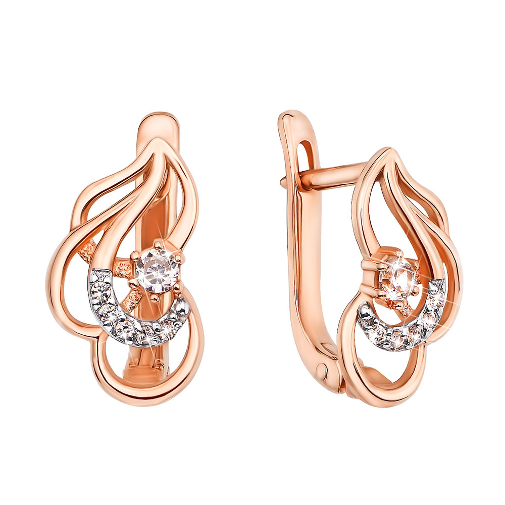 

Серьги из красного золота с фианитами 000129840