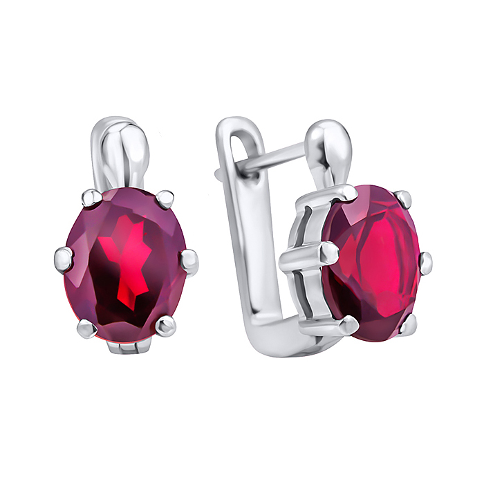 

Серебряные серьги с гранатами 000131716