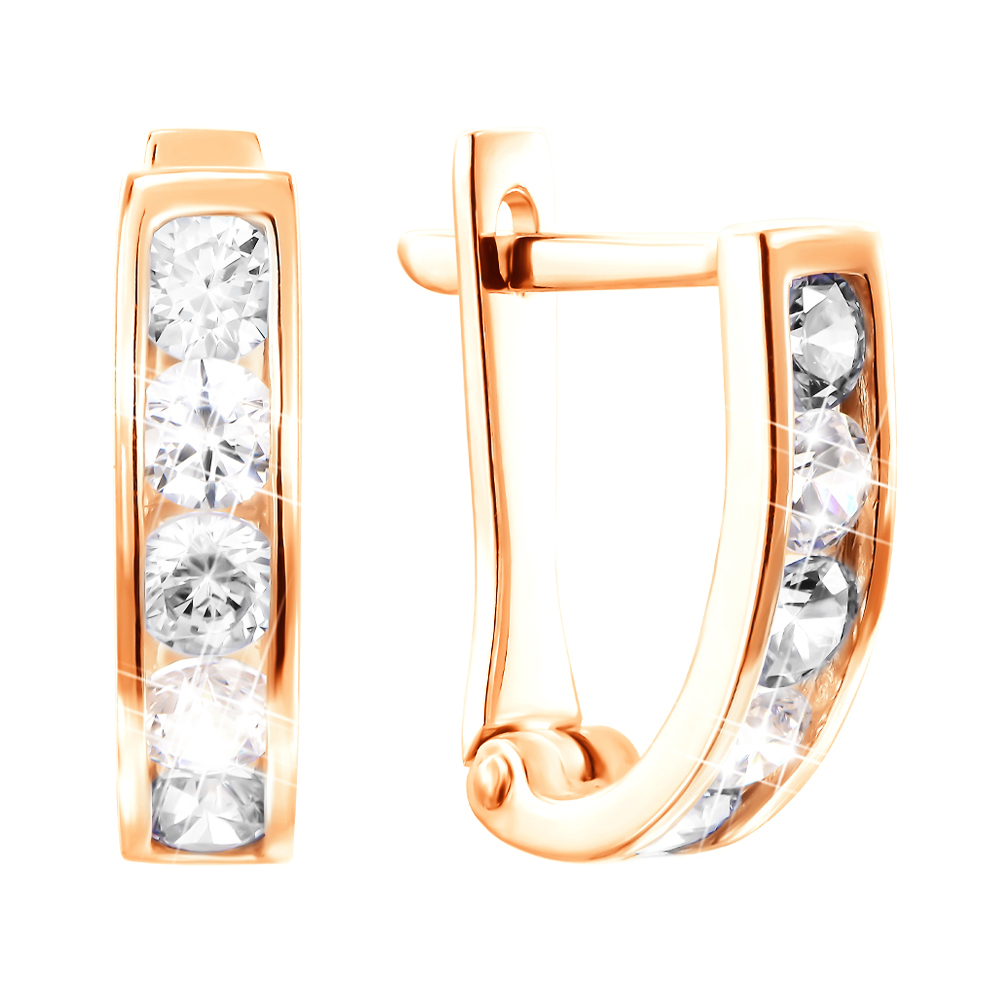 

Серьги в красном золоте с цирконием Swarovski 000050232