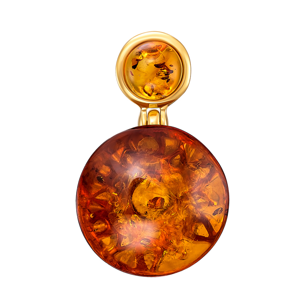 

Серебряная подвеска с янтарем и позолотой 000137624