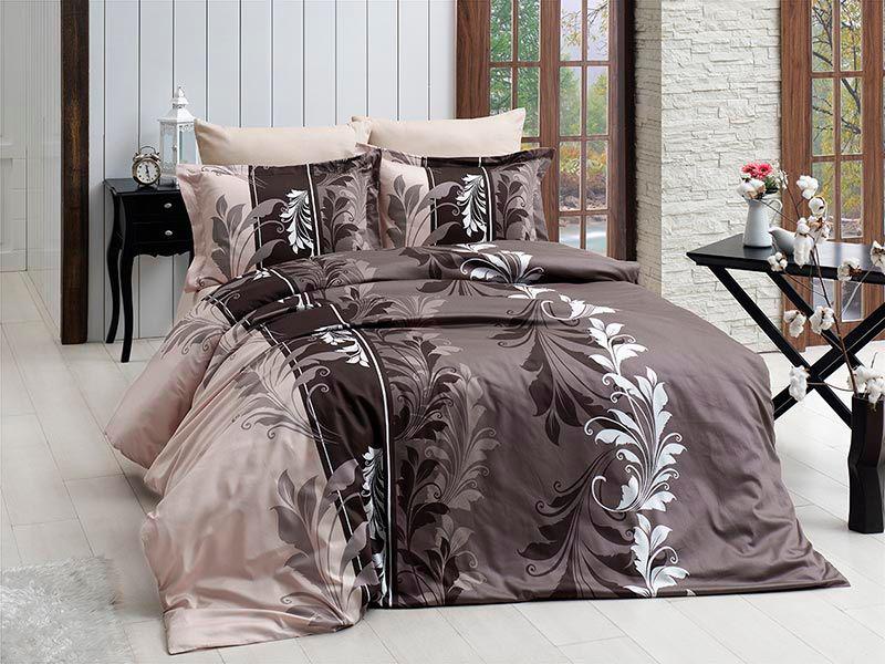 

Комплект постельного белья First Choice Satin Cotton Евро сатин арт.Eylul kahve