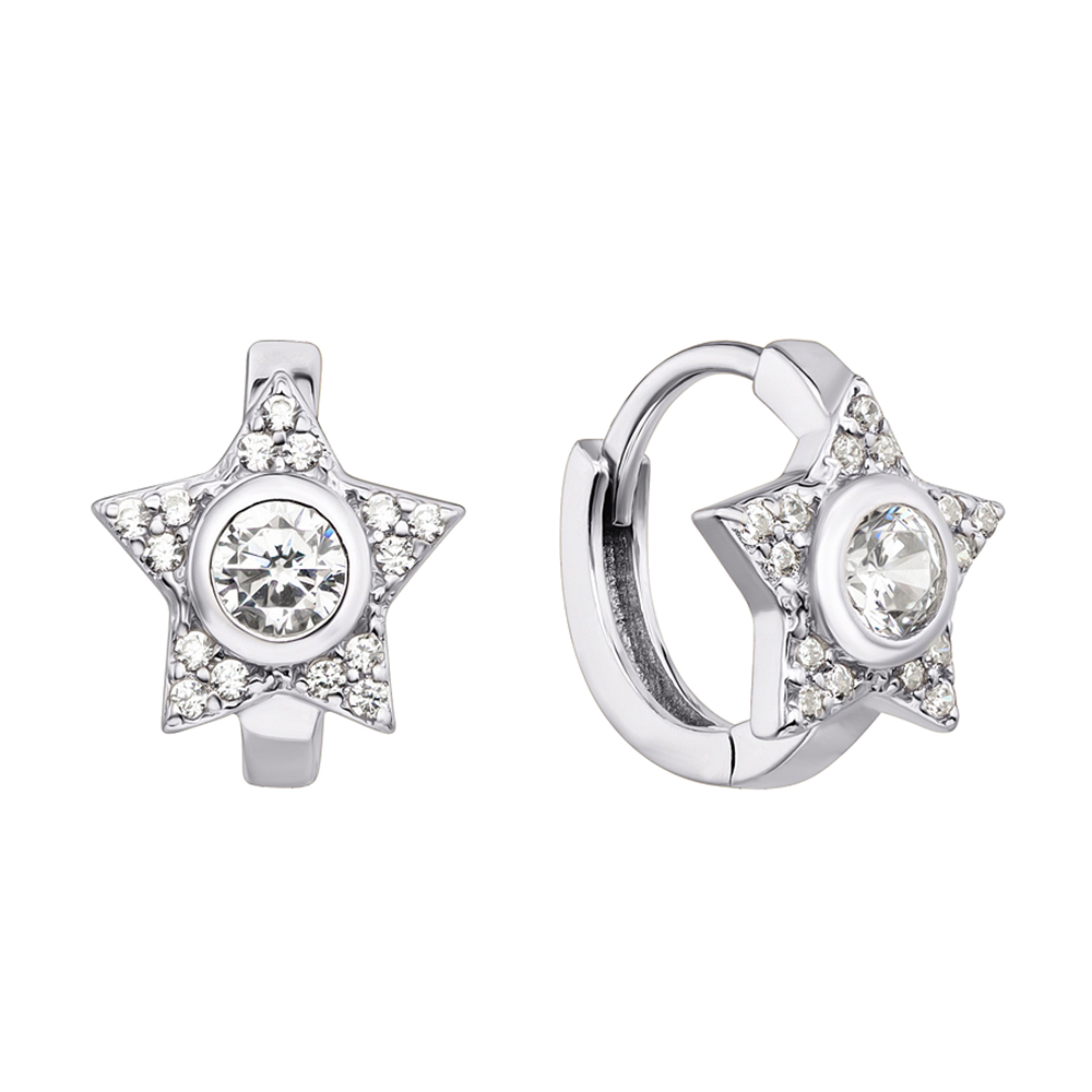 

Серебряные серьги-конго с фианитами 000134672