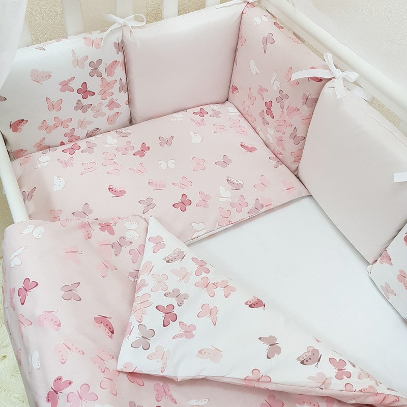 

Комплект в кроватку Маленькая соня Baby Бабочки №49 поплин стандарт/овал с бортиками 7 предметов детский арт.0120222