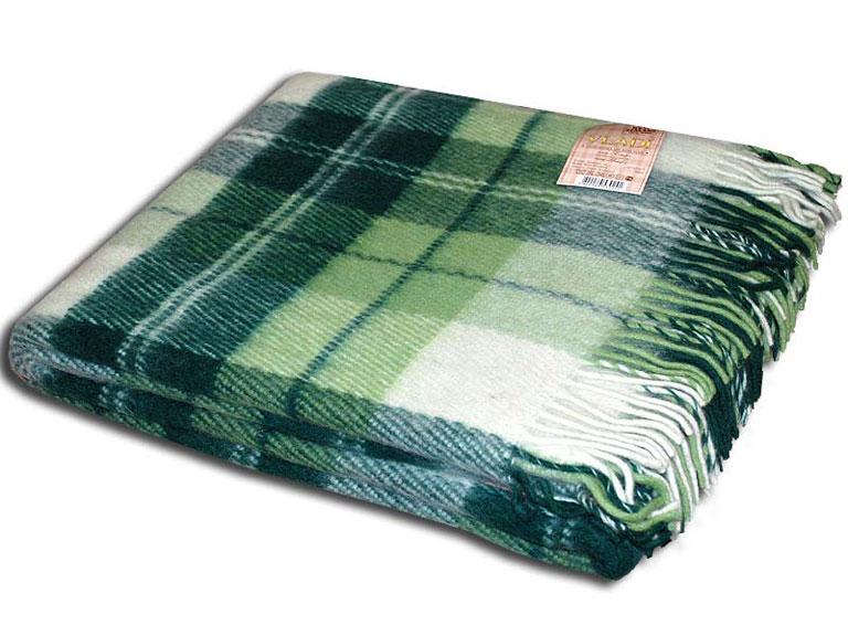 

Плед Vladi Эльф полуторный 140*200 см шерстяной бело-зеленый мелкая клетка