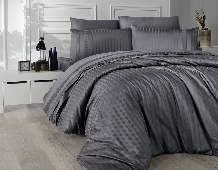 

Комплект постельного белья First Choice Satin Cotton Deluxe Евро сатин арт.New Trend Fume