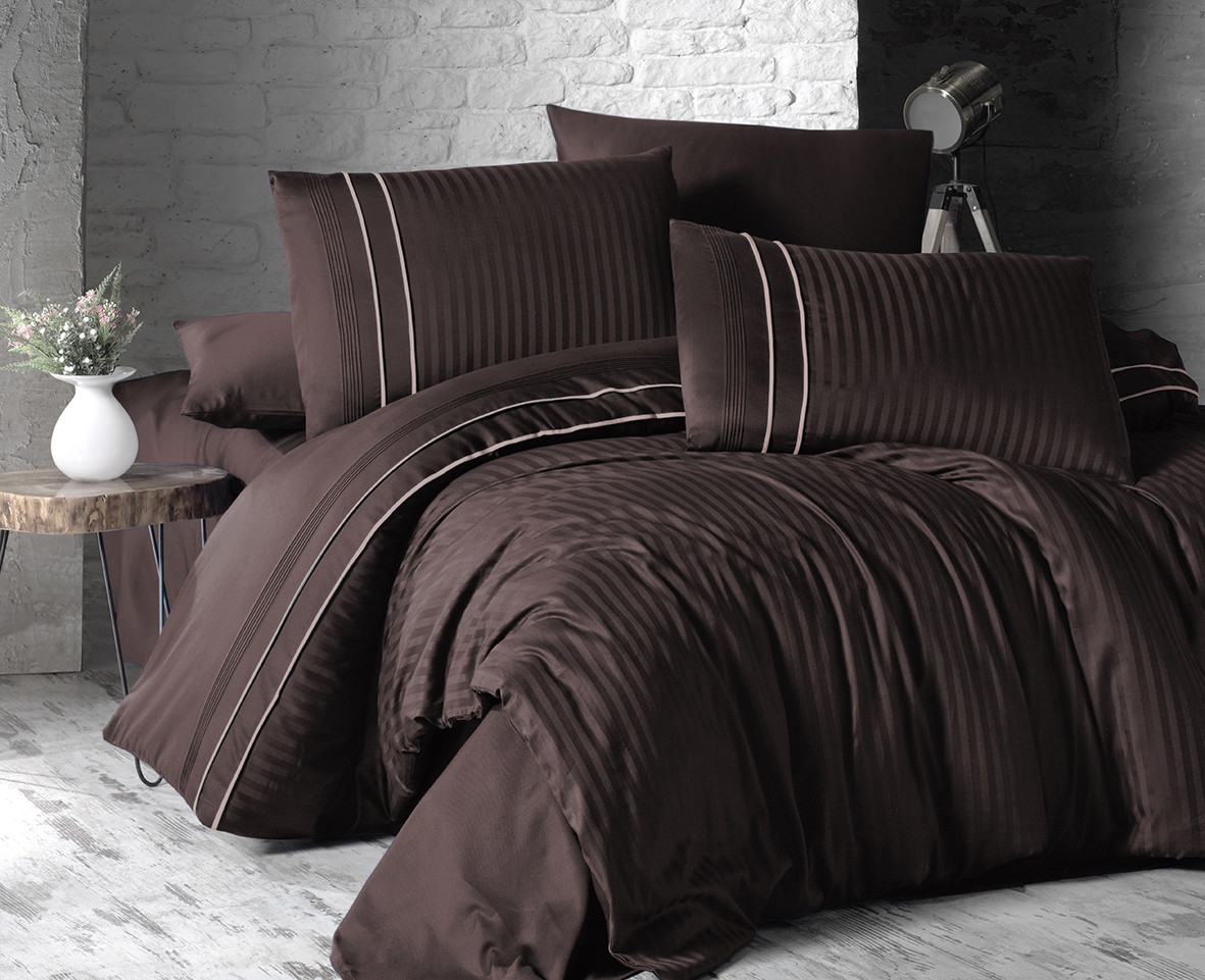 

Комплект постельного белья First Choice Satin Cotton Deluxe Евро сатин арт.Stripe Style Cikolota