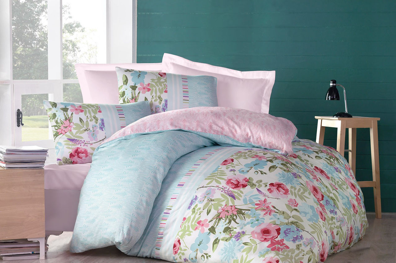

Комплект постельного белья Luoca Patisca Ranforce Cotton полуторный ранфорс арт.Laviva mint