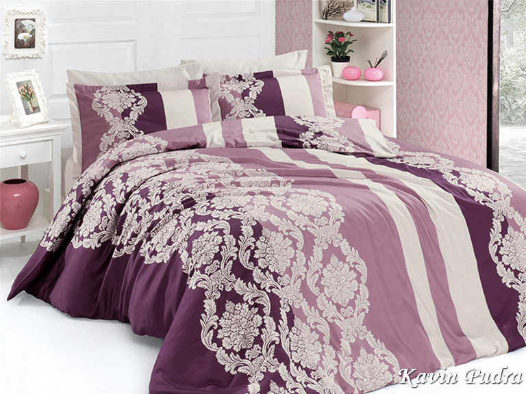 

Комплект постельного белья First Choice Satin Cotton Евро сатин арт.Kavin pudra