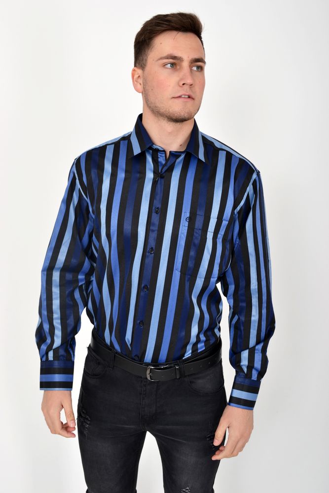 

Мужская рубашка 113ROM88-2 AGER M Черно-синий