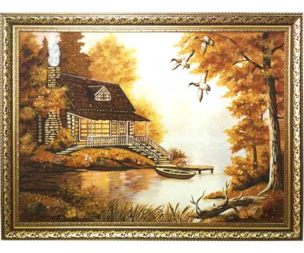 

Картина из янтаря Домик с утками (limited edition), 60x80см Янтарная долина (bf-d-ytk)