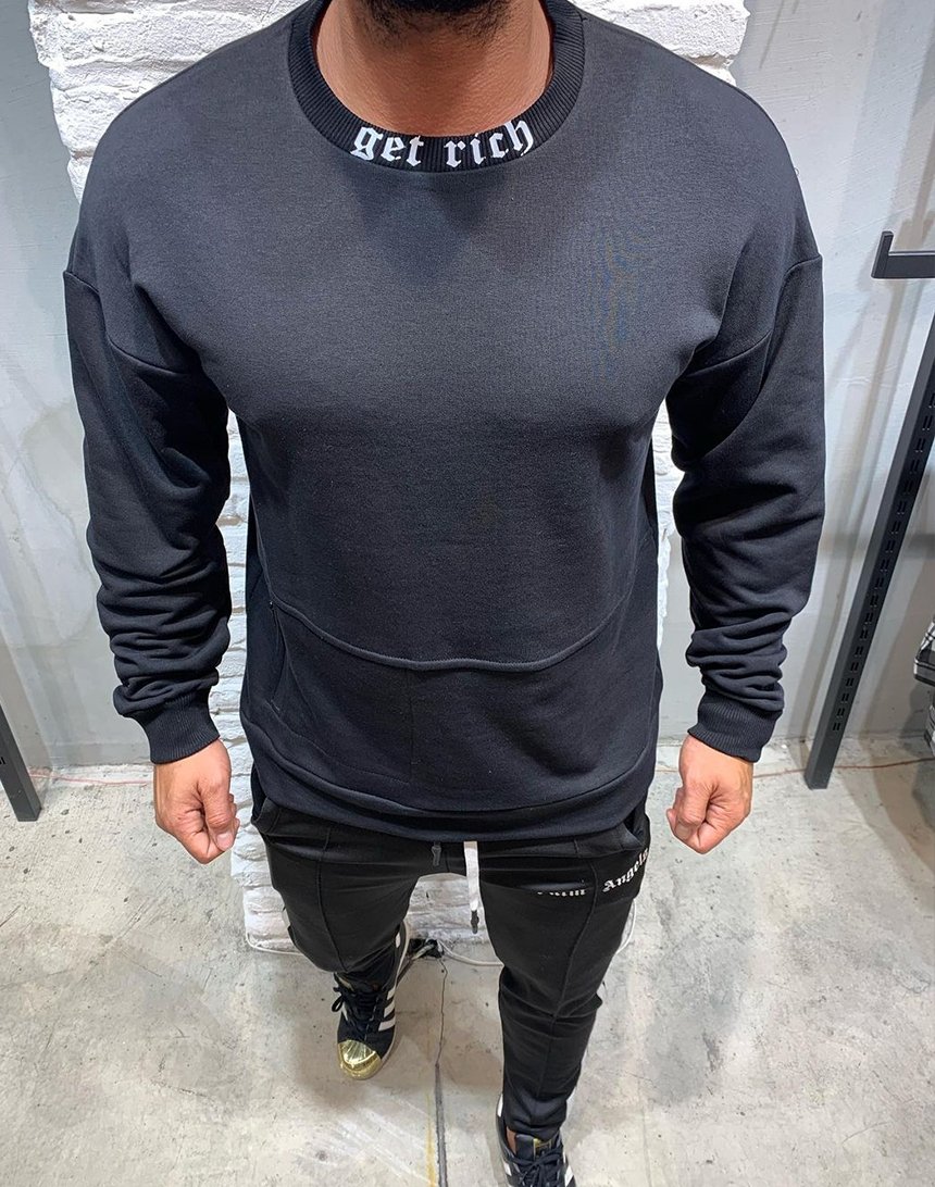 

Свитшот Breezy с надписью на горловине S черный (2084 black)
