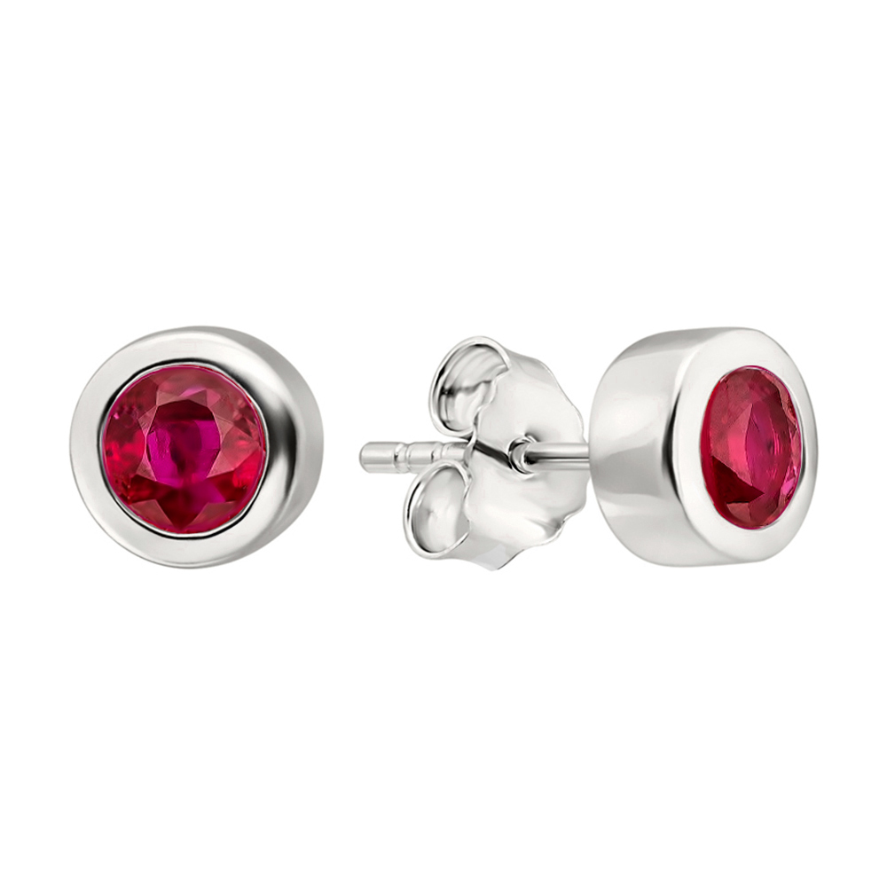 

Серебряные серьги-пуссеты с завальцованным цирконием Swarovski 000103091