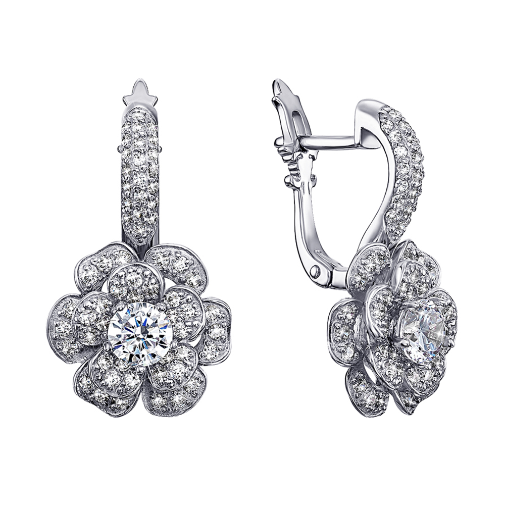 

Серьги из белого золота с фианитами 000133848