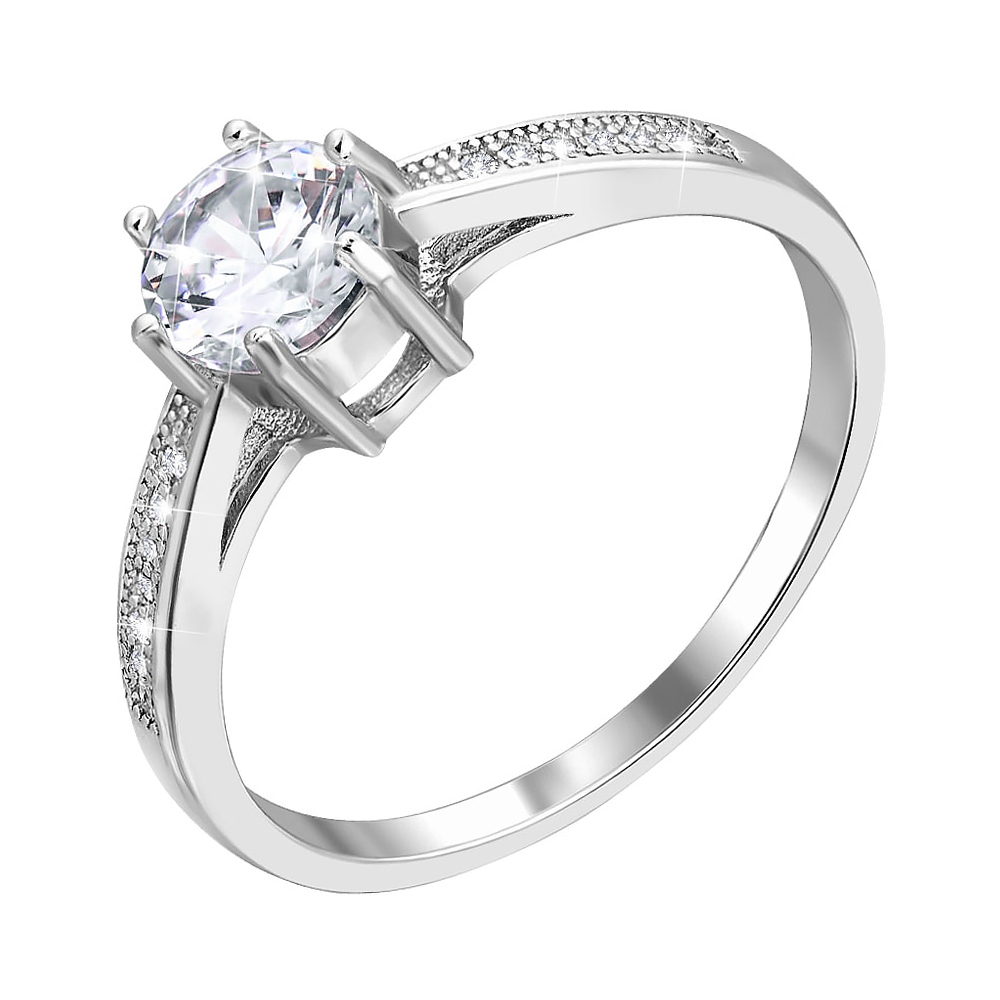 

Серебряное кольцо с фианитами 000118364 17 размера