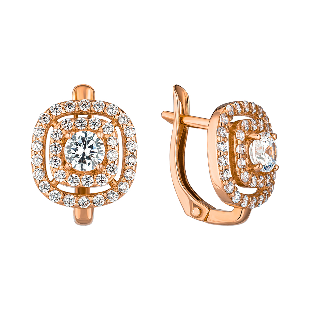 

Серьги из красного золота с фианитами 000147754