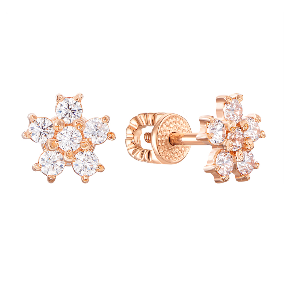 

Серьги из красного золота с фианитом S Zirconia 000122533