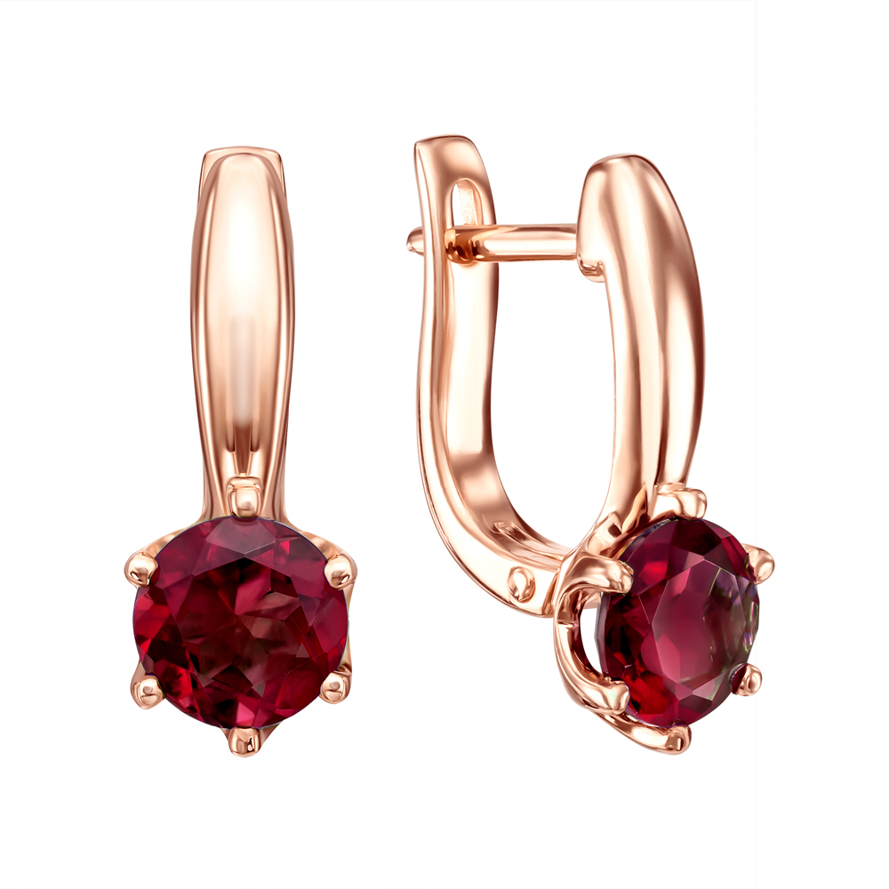 

Серьги из красного золота с гранатами 000123323