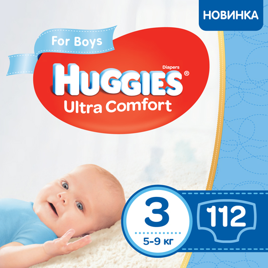 

Подгузники Huggies Ultra Comfort Box 3 для мальчиков 5-9 кг 112 шт (5029053547817)