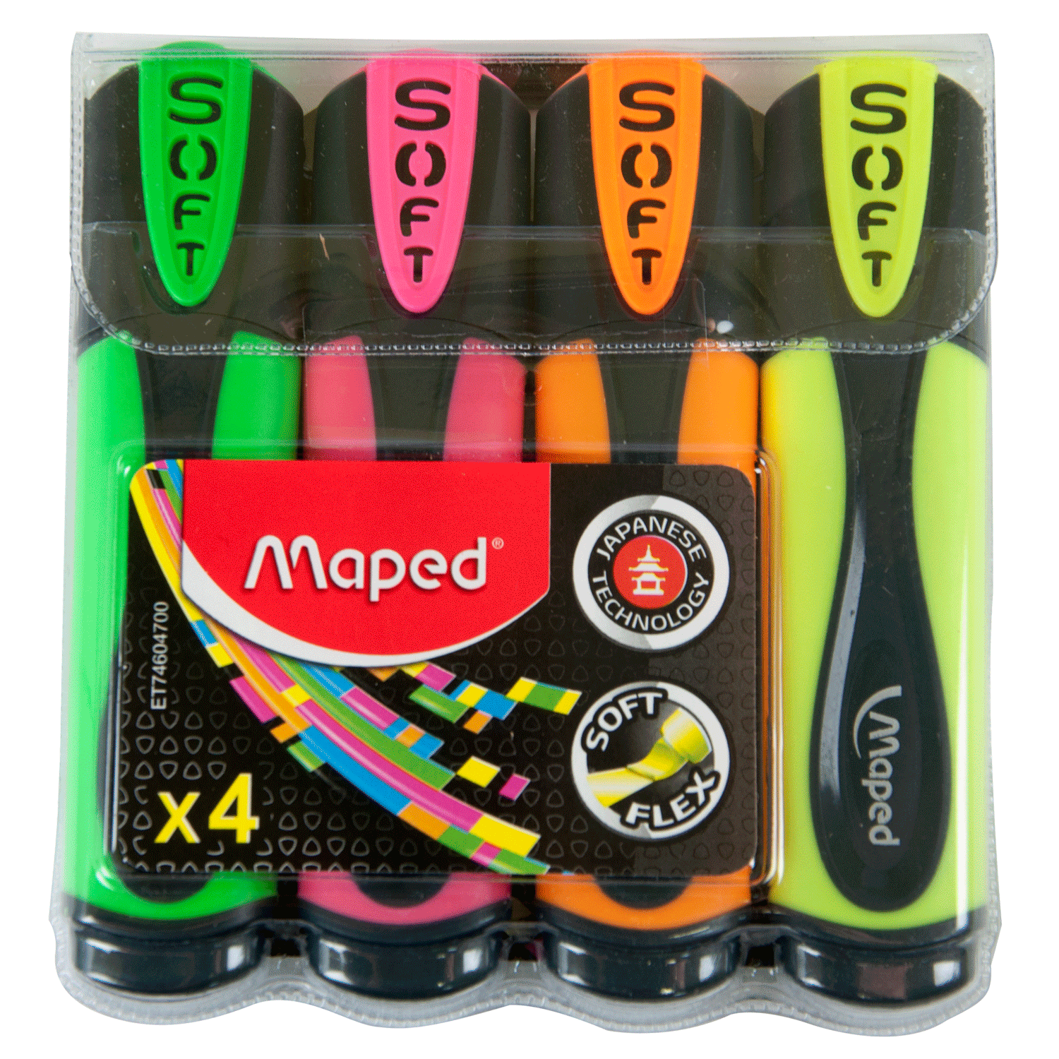 

Комплект из 4-х текст-маркеров Maped Fluo Peps Ultra Soft, (MP.746047)