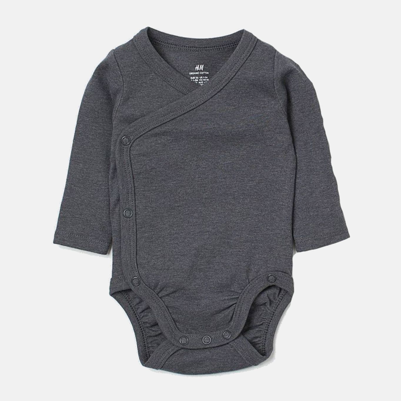 

Боди-распашонка H&M 2204-8178171 56 см Темно-серая
