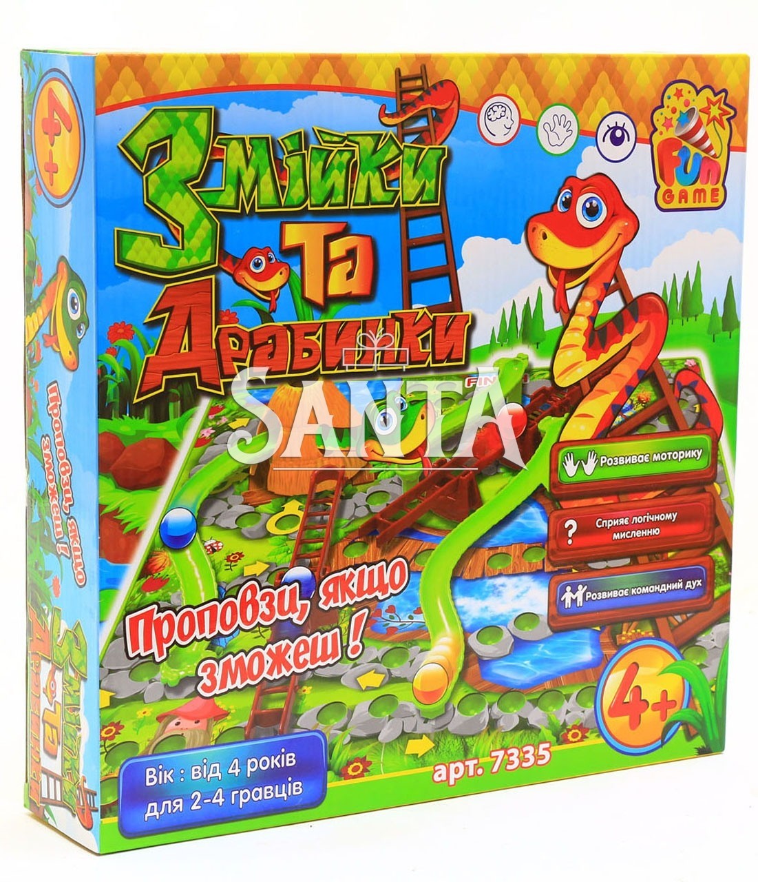 

Настольная игра Fun Game Змійки та драбинки (Змейки и лесенки) (7335)