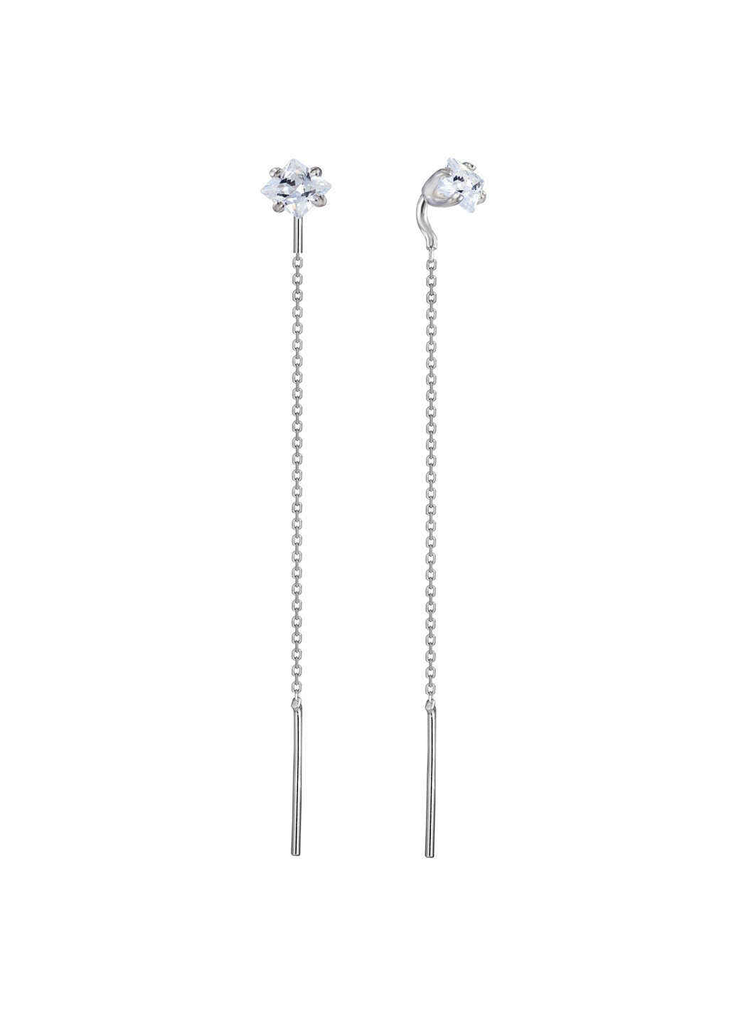 

Серебряные серьги протяжки висюльки HARMONY с23036 бел с23036