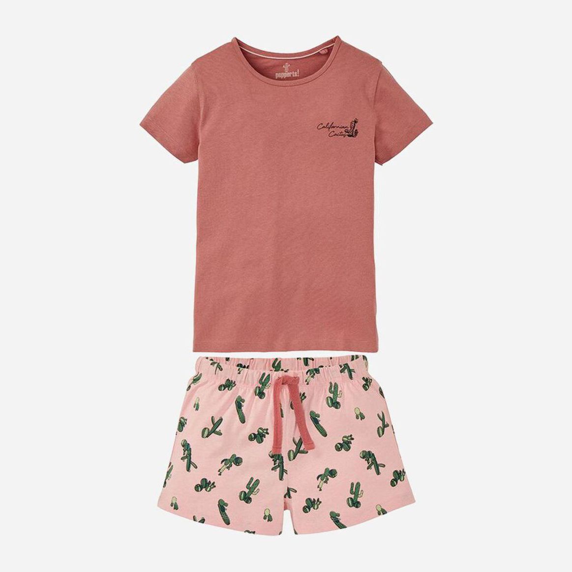 

Комплект (футболка + шорты) Pepperts PIL42152 134-140 см Терракотовый/Розовый