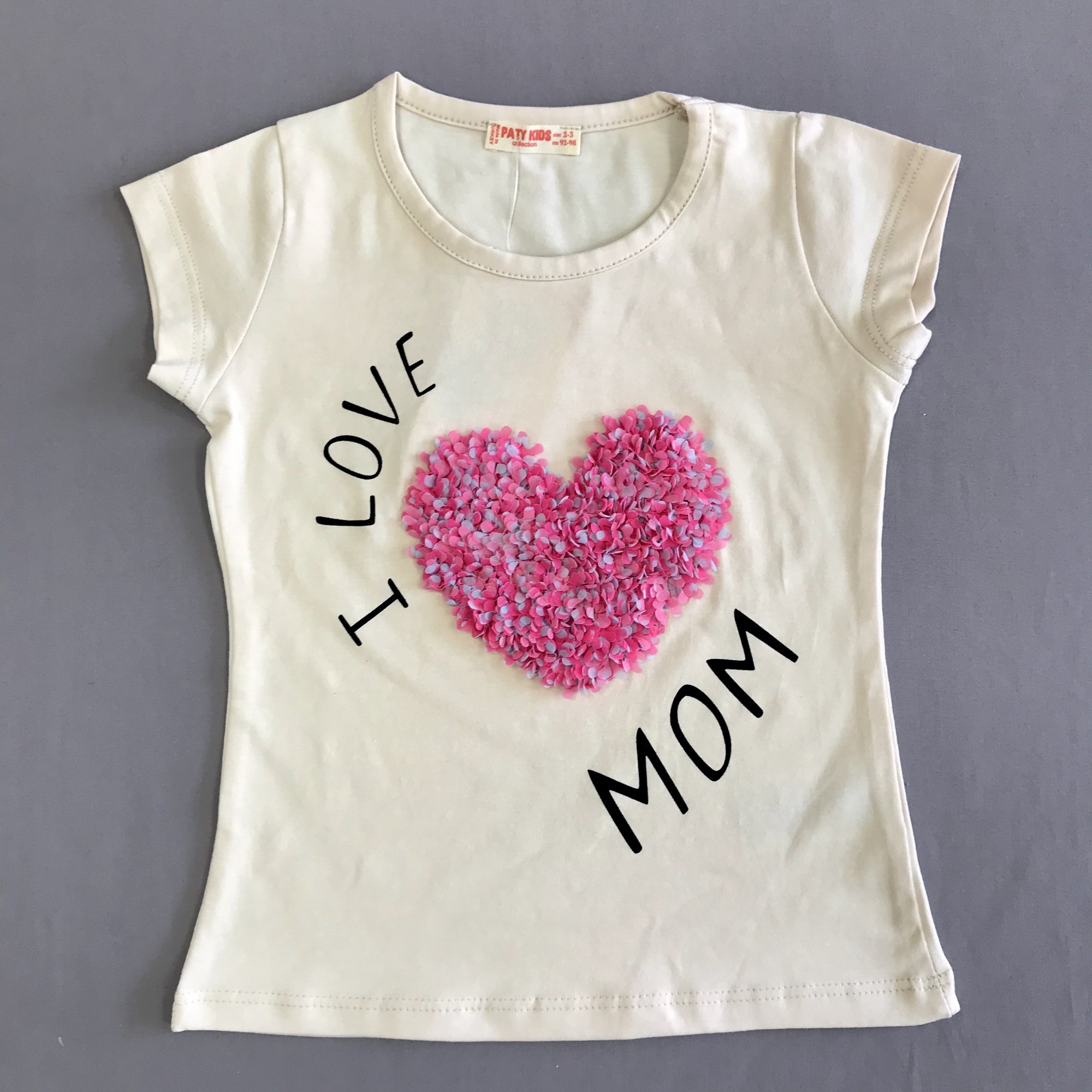 

Футболка с сердечком Paty Kids 92/98 см бежевая К1255