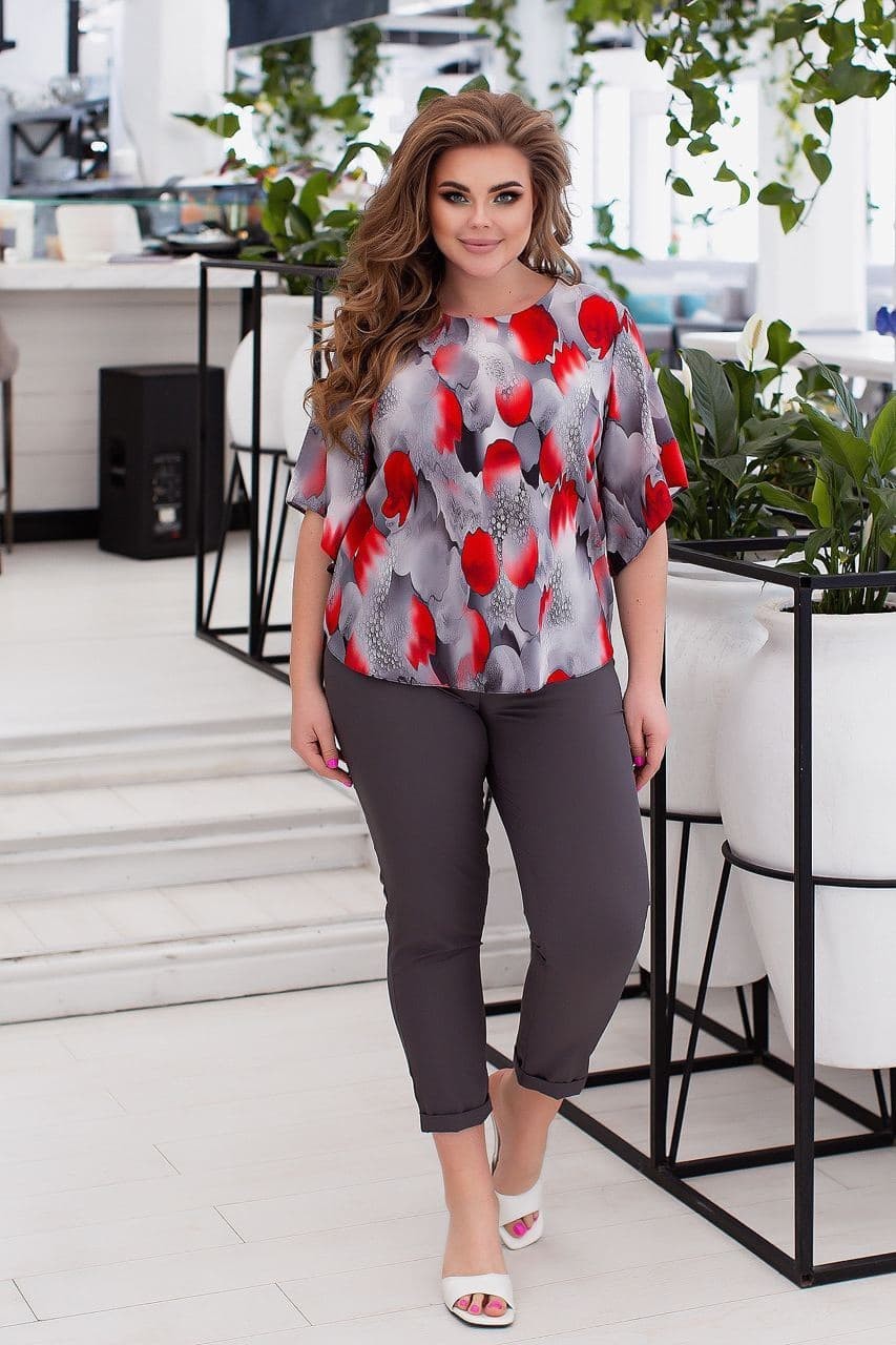 

Костюм Ellis Plus Size 3266 Серый+ Красный 48-50