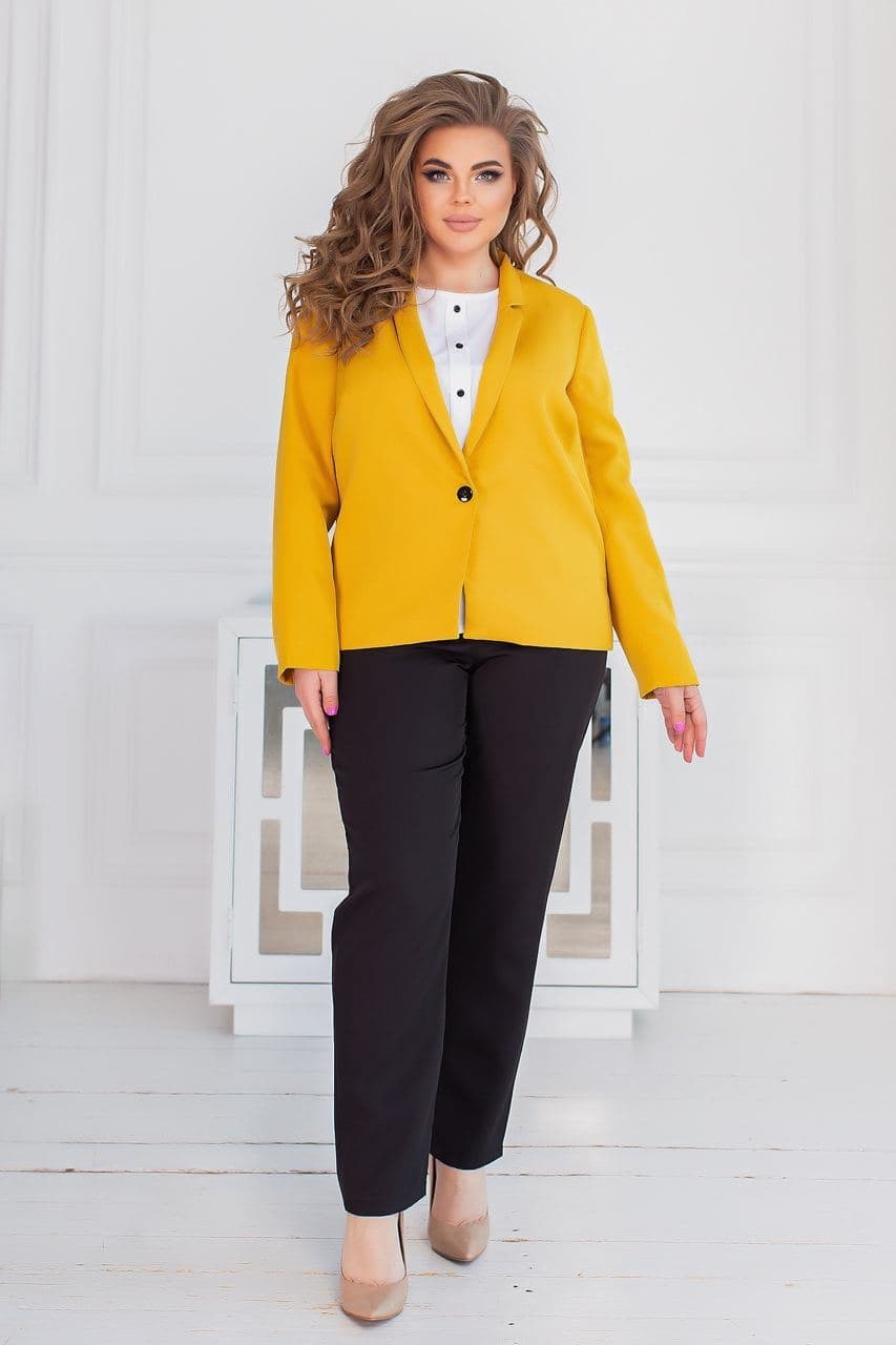

Костюм Ellis Plus Size 4200 Горчичный+Черный 56