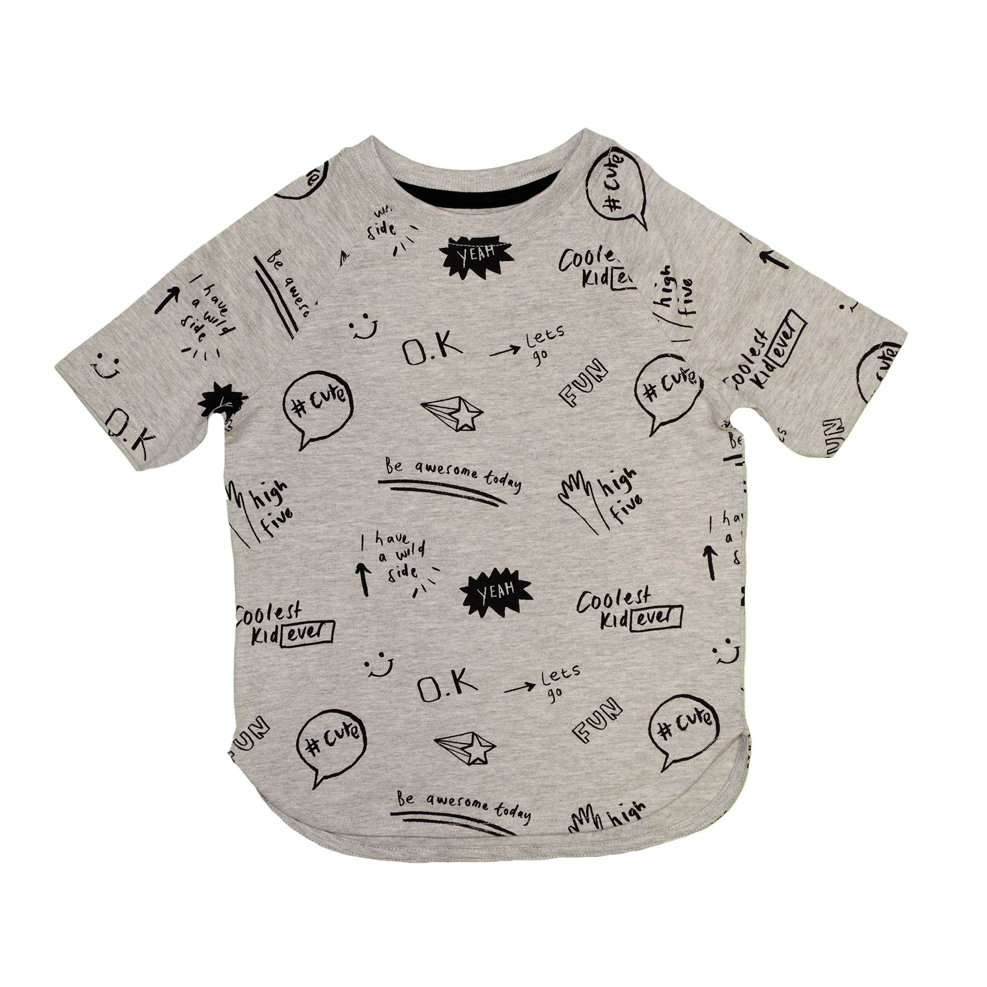 

Футболка с коротким рукавом для мальчика ( 1 шт ) George серая с мелкими надписями с закруглёнными краями 2-3 года (92-98 см) 15922-3 года (92-98 см) 1592