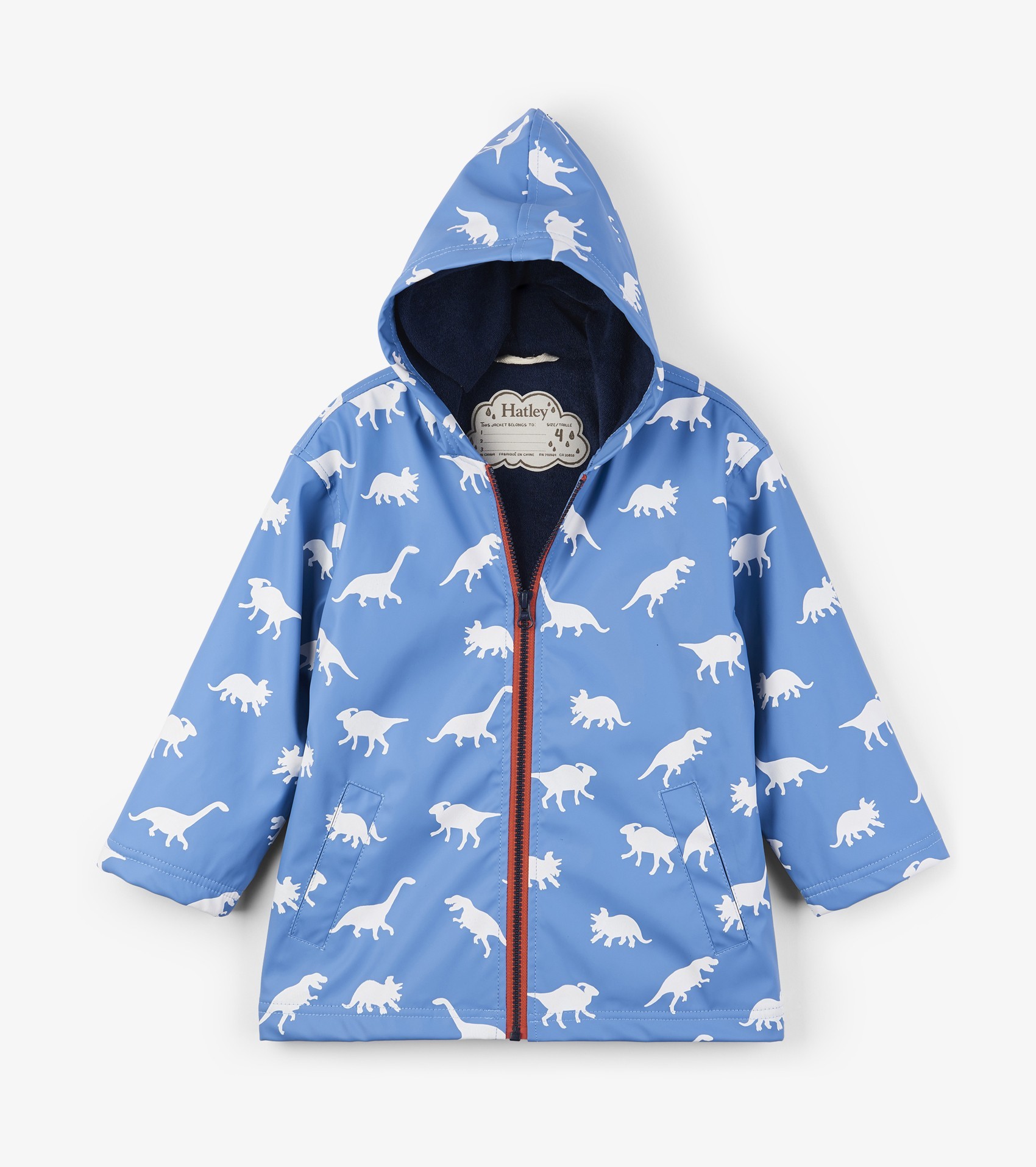 

Плащ , що змінює колір Hatley Silhouette Dinos 12A блакитний 152см