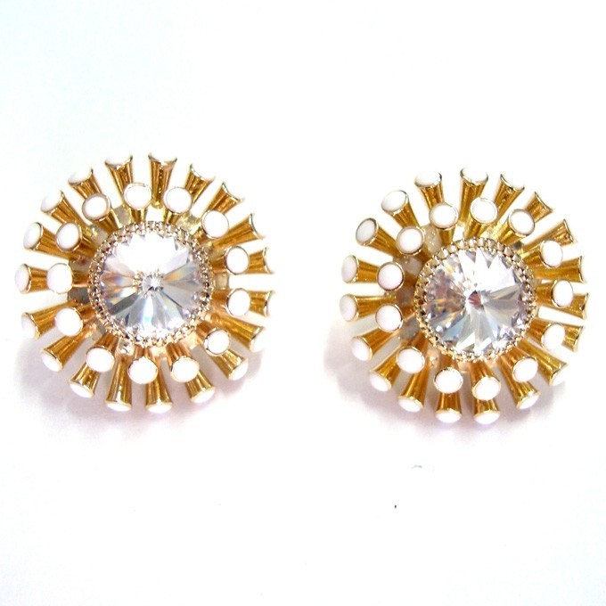 

Серьги солнышко белый кристалл Viennois 7120-1