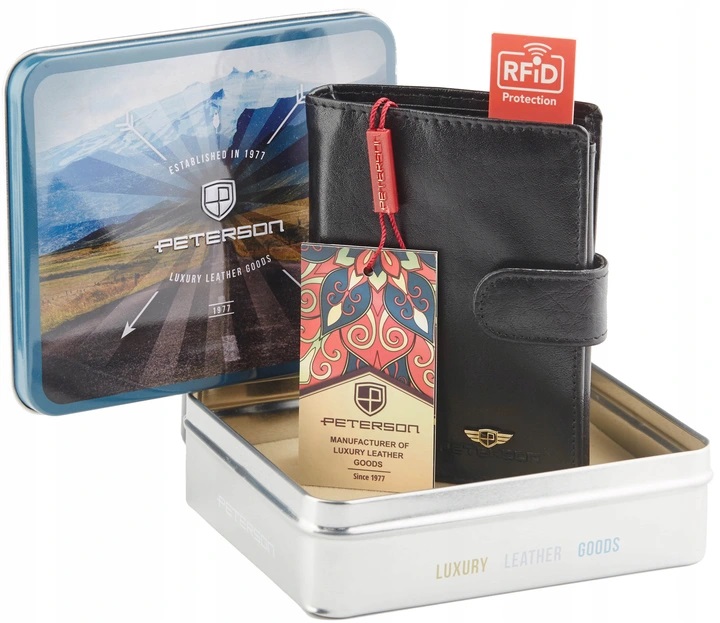 

Кожаный мужской кошелёк Peterson RFID 12 х 9 х 2.5 см черный (STOP-RFID 70101Z-P)