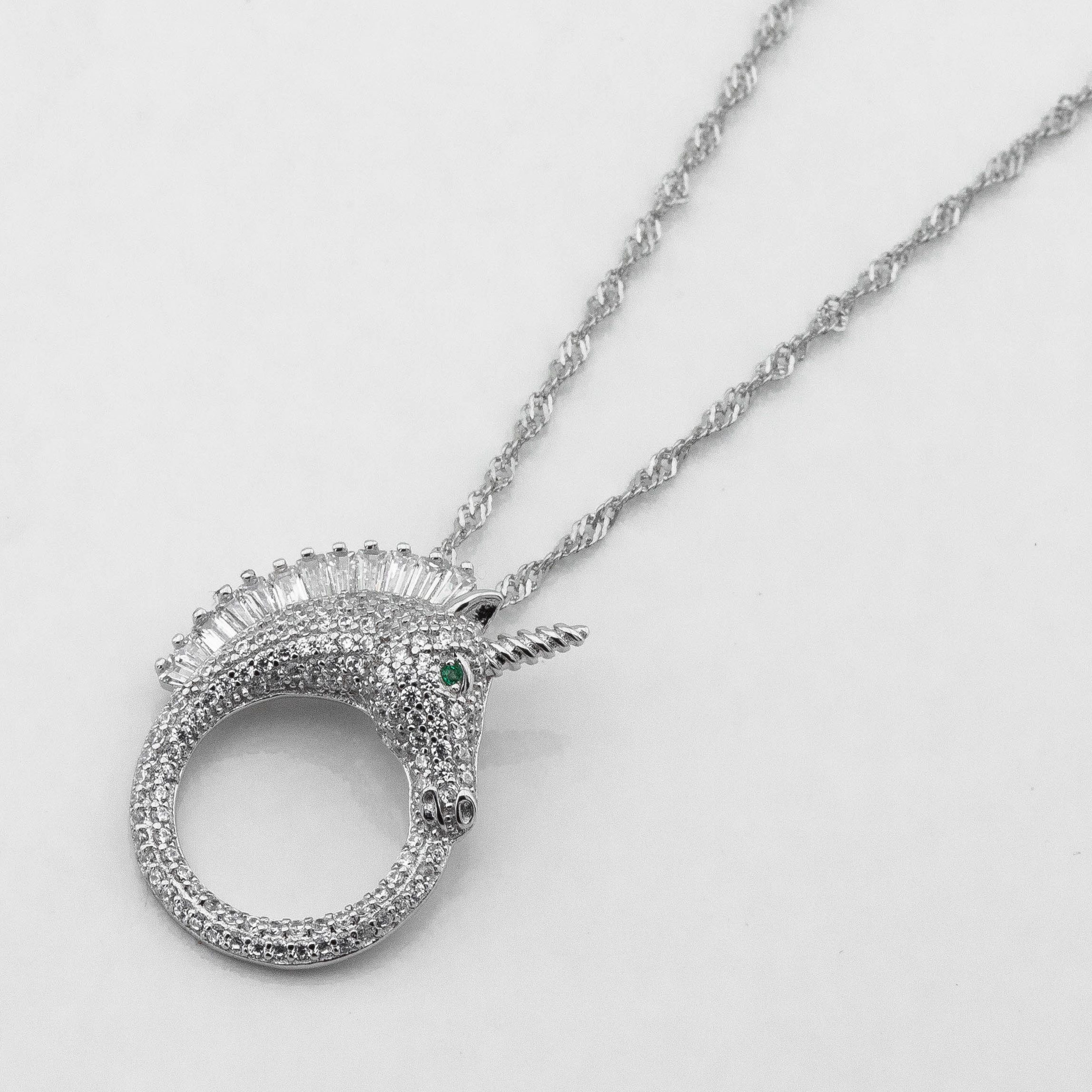 

Серебряное колье Единорог ko14619 Диамант