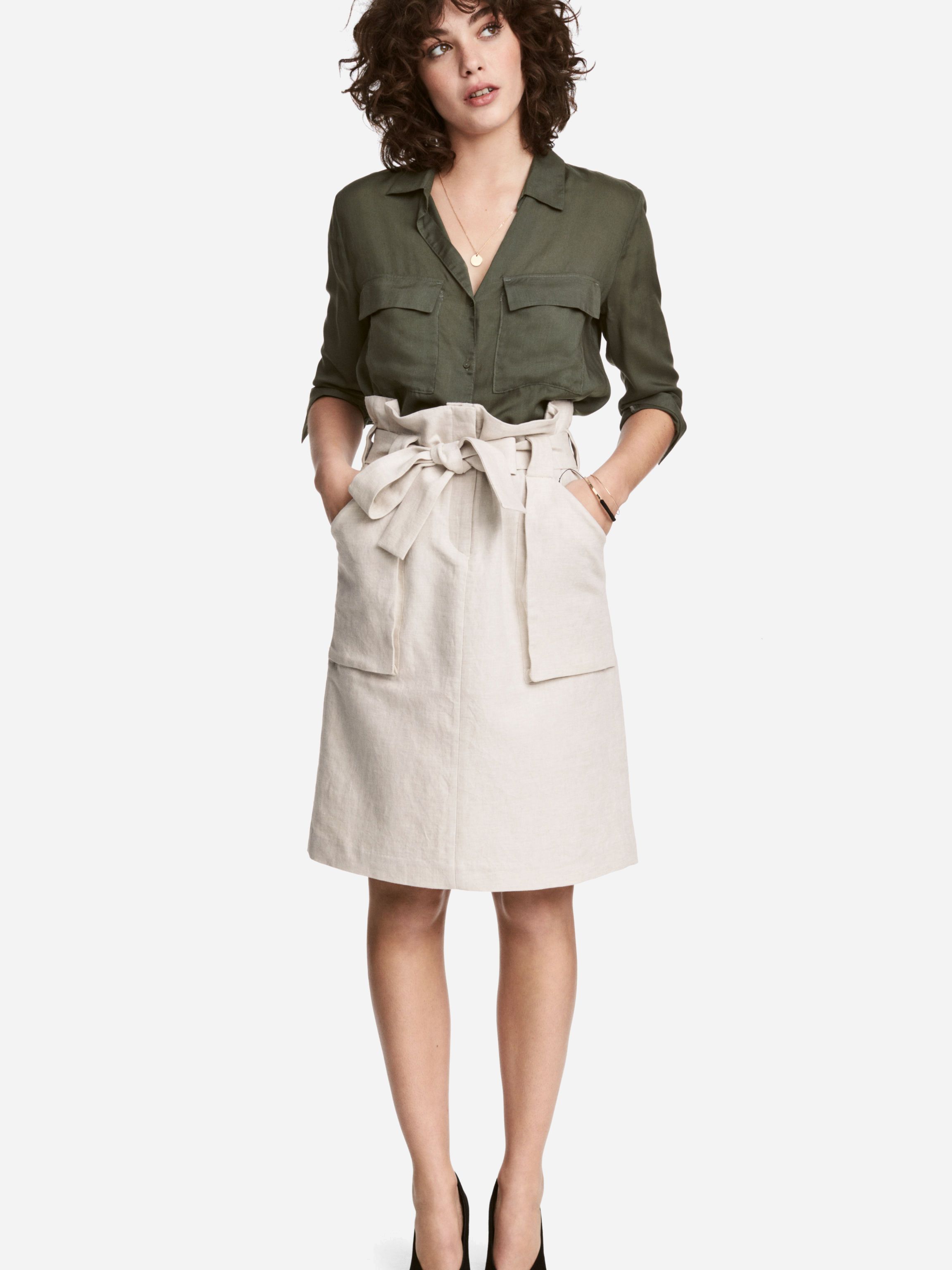 

Юбка H&M 4668155 42 Светло-бежевая