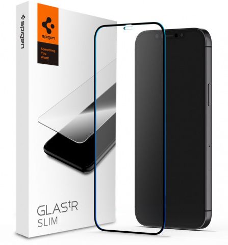 

Защитное стекло Spigen для Apple iPhone 12 / 12 Pro FC Black HD , Clear