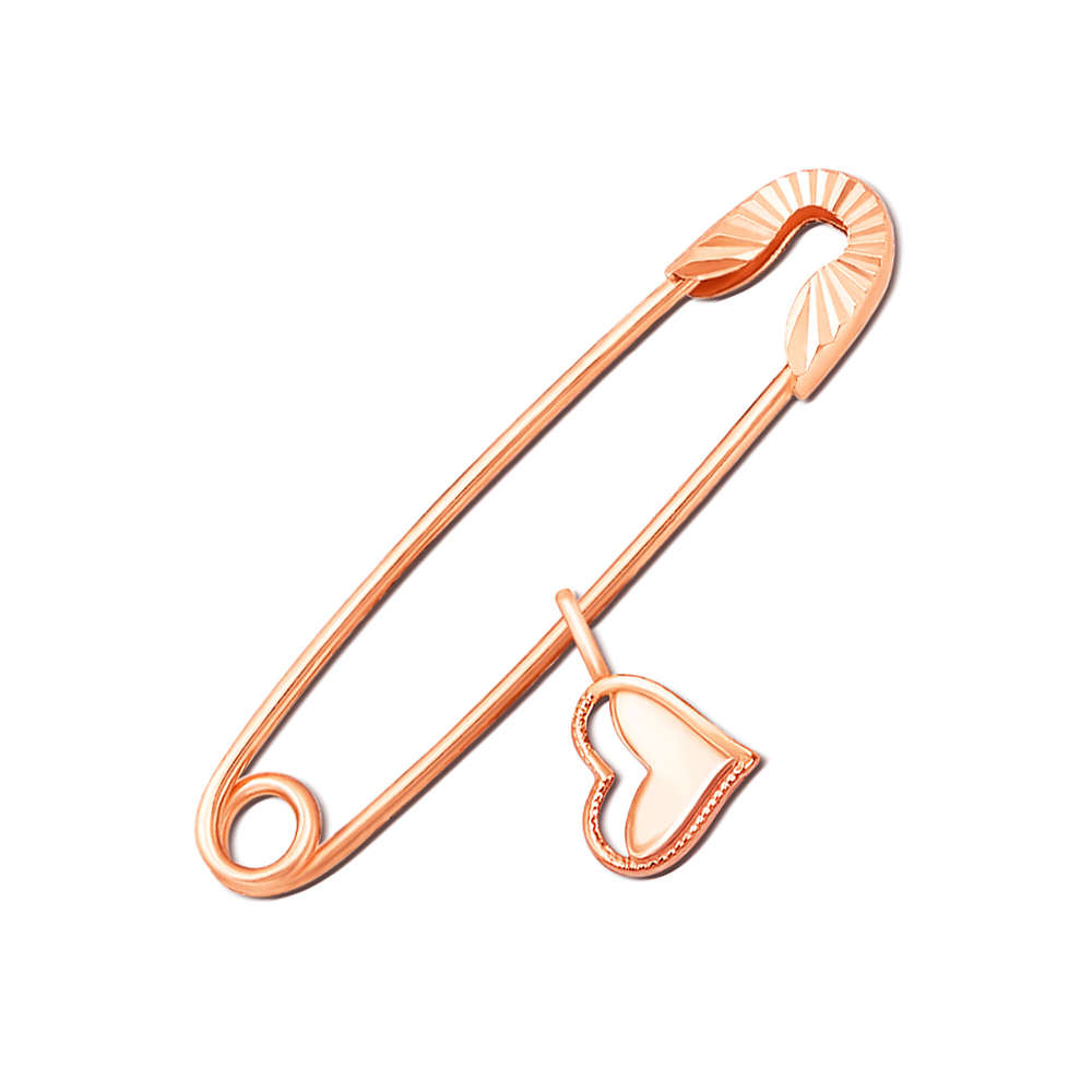 

Золотая булавка в красном цвете с подвеской и алмазной гранью 000121606