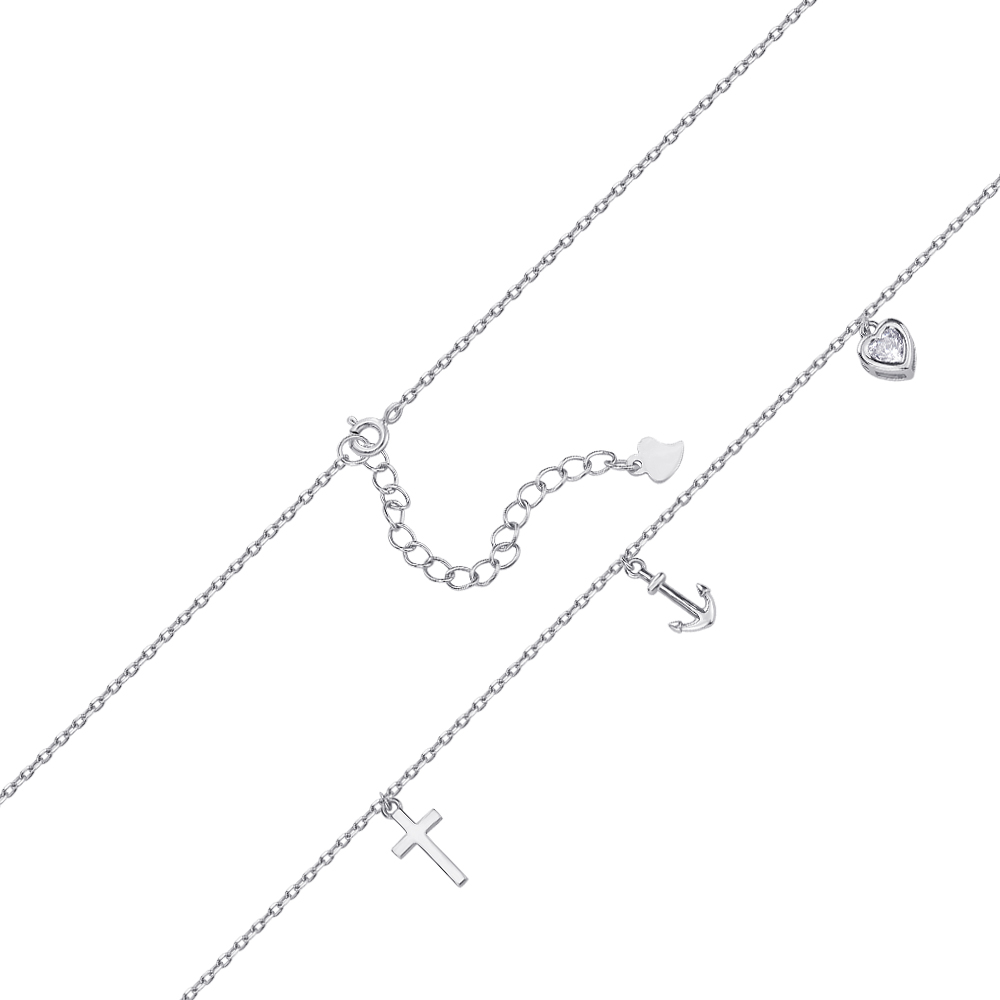 

Серебряный браслет с цирконием Swarovski 000145376 17 размера