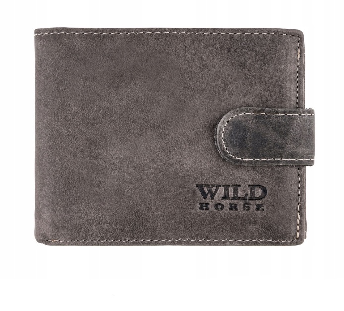 

Кожаный мужской кошелёк Wild Horse 9.5 х 12.5 х 2 см, серый