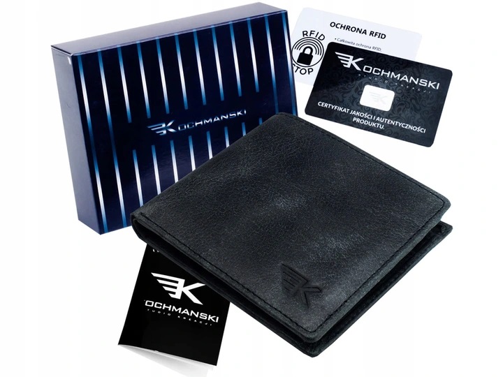 

Мужской кошелёк натуральная кожа Kochmanski RFID 9 х 10.2 х 1.5 см серый (RFID K-HP-N8-3082)