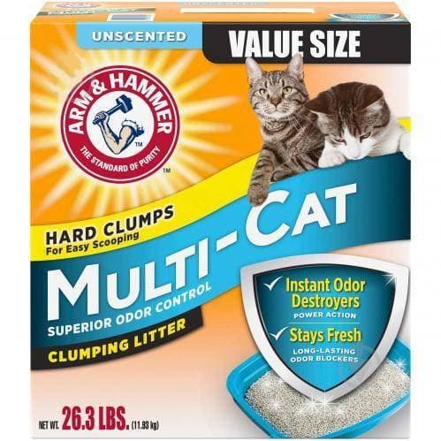 

Комкующийся наполнитель для котов ARM & HAMMER Мультикет Без аромата - 12 кг