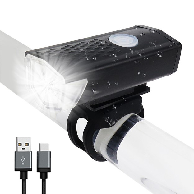 

Фонарь велосипедный Raypal аккумуляторный USB велофара 3 режима работы Черный